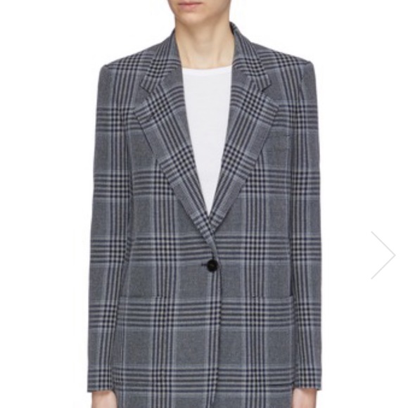 ACNE STUDIOS NOTCHED LAPEL CHECK PLAID BLAZER - Picture 2 of 12